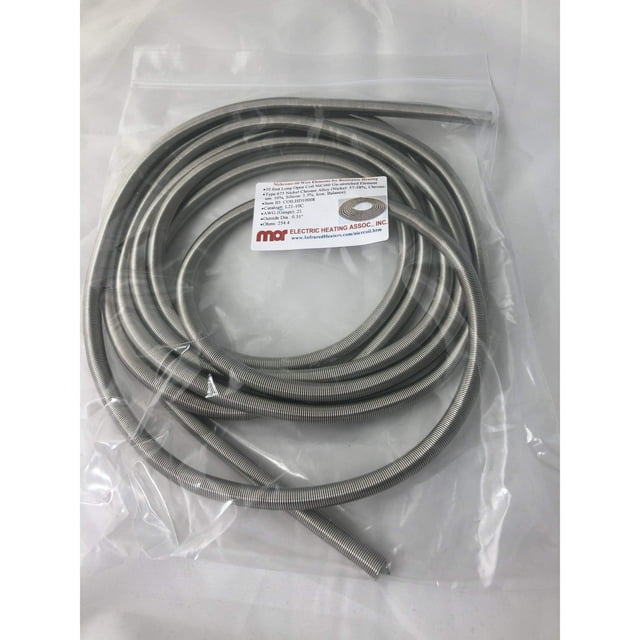Mor Electric Heating 21 Gauge 10ft Nichrome Open Coil Wire - .25 Inch ID - Silver