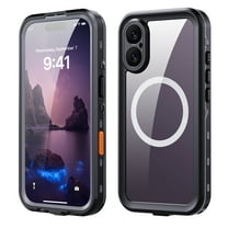 ELEHOLD IP68 Waterproof Magnetic Case for iPhone 17,Built-in Screen Protector Full-Body Rugged Military Grade Shockproof IP68 Underwater Heavy Duty Magnetic Case for iPhone 17 ,Black