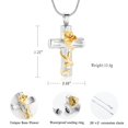 thumbnail image 2 of Urn Necklace for Ashes Rose Flower Cross Cremation Jewelry Pendant for Human/Pet Funeral Keepsake Memorial Necklace, 2 of 6