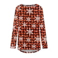 thumbnail image 4 of Pntutb Mujeres Casual Manga Larga Cuello Redondo tops Blusa Suelta Navidad Impreso Camisas Pntutb Pntutb-3712, 4 of 5
