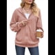 thumbnail image 3 of Sudadera con Capucha y Cremallera para Mujer, de Larga, Informal, de Gran Tamaño, con Bolsillos. Rosa M, 3 of 10