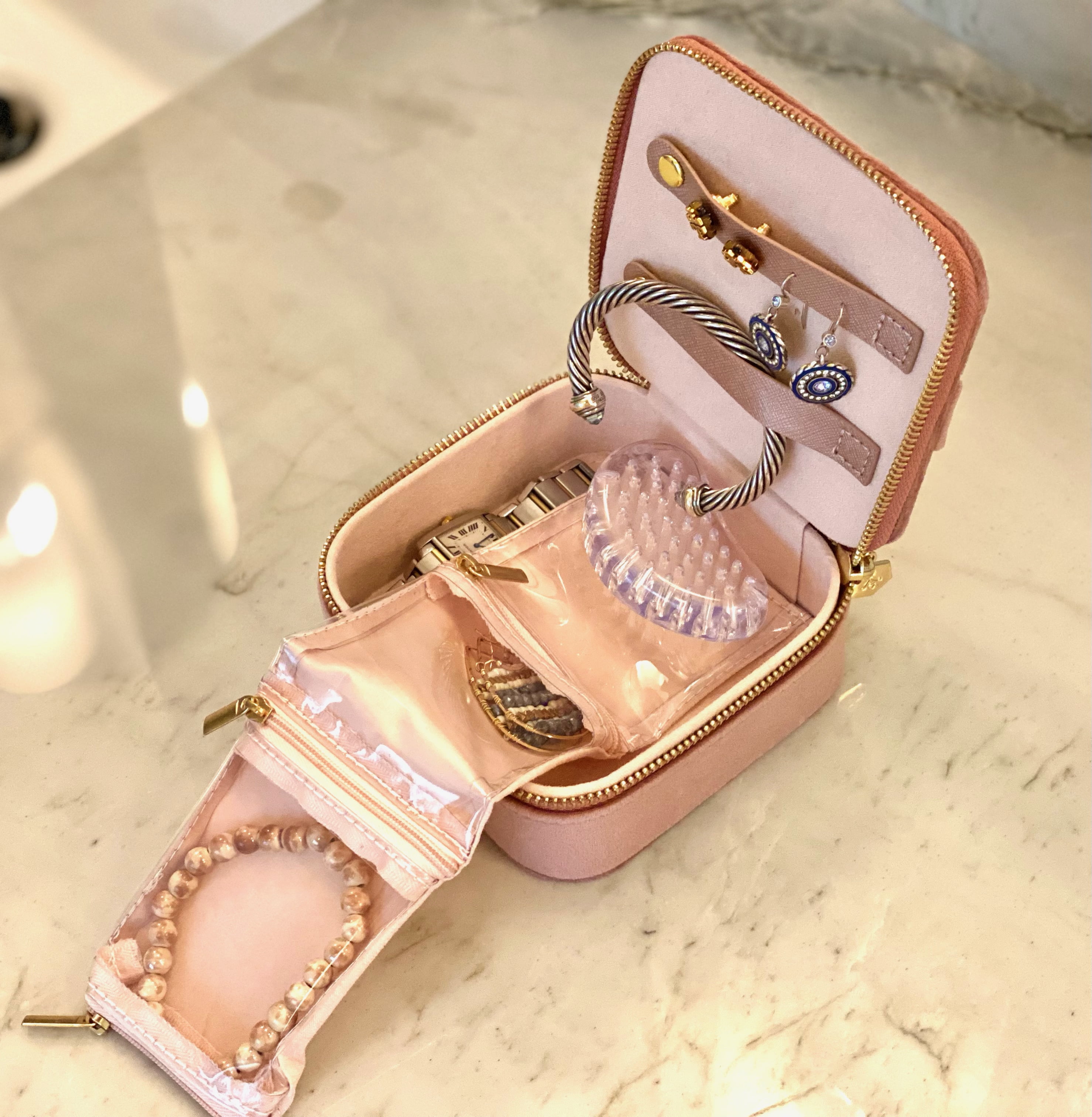 Hives & Honey Vida Rose Jewelry Travel Case with Storage for Women