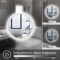thumbnail image 2 of TiliKuly Miroir de Meuble-Lavabo Rond 24 Pouces Fleur de Glace Cristal avec Lumières 3 Couleurs Dimmables Anti-Buée 24 Pouces Rétroéclairé Miroir Rond Éclairé pour Salle de Bain Mur Maquillage Cercle LED Miroir de Meuble-Lavabo avec Rétroéclairages Cristal, 2 of 7