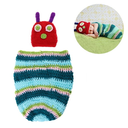 Cute Caterpillar Style Infant Handmade Crochet Beanie Hat For Baby