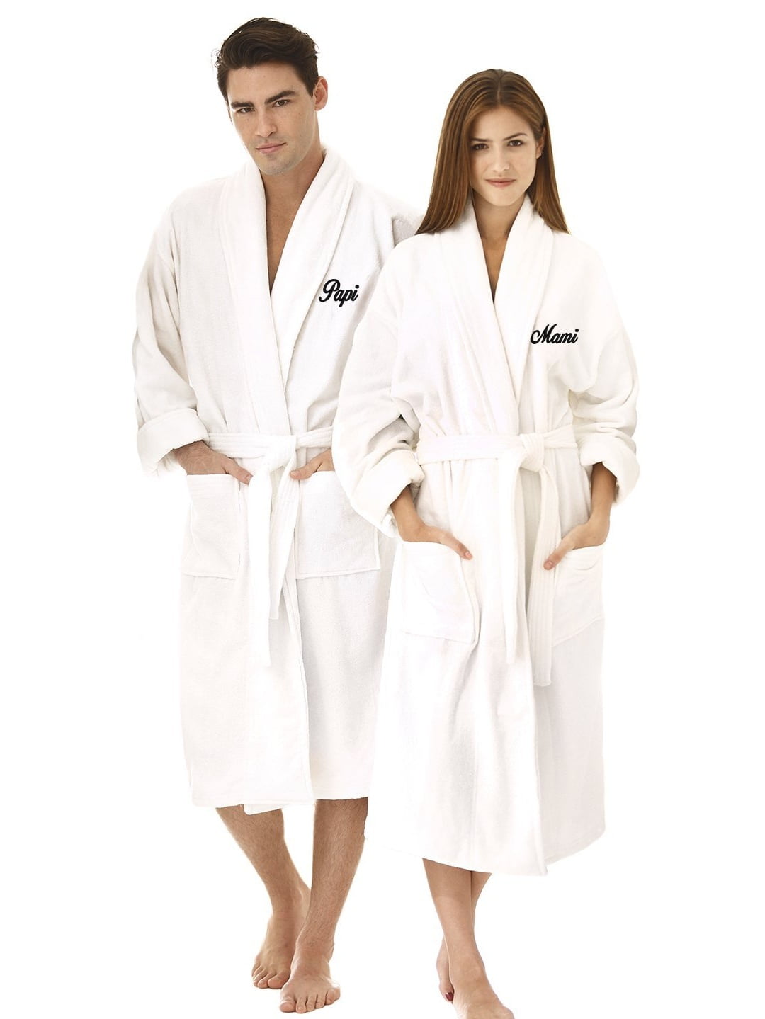 Kaufman 2 Pack Personalized Plush, Velour 100 Cotton Spa/Bathrobes