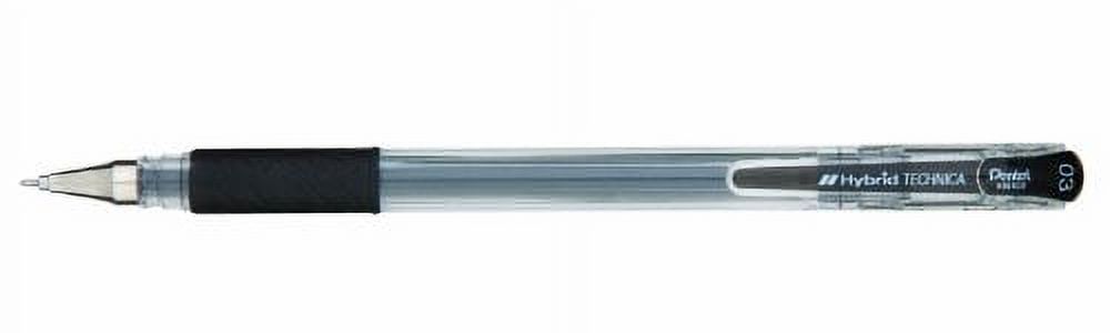 Pentel Arts Hybrid Technica 0.3 mm Pen, Ultra Fine Point, Black Ink, Box of 12 (KN103-A)