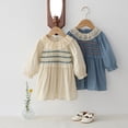 thumbnail image 4 of Korean Style Girls' Princess Dress 0-6Y 2025 Spring Cute Lace Peter Pan Collar Kid's A-Line Dress Baby Children's Clothing, 4 of 6