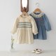 thumbnail image 4 of Vestido de princesa de estilo coreano para niñas de 0 a 6 años, vestido acampanado con cuello Peter Pan de encaje bonito para primavera 2025, ropa para bebés, 4 of 6