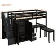 thumbnail image 2 of Harper & Bright Designs Twin Size Loft Bed with Stairs and Wardrobe, Wood Twin Storage Bed with Desk & Bookshelf for Boys Girls, Espresso, 2 of 18