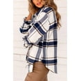 thumbnail image 3 of XINQIHANG Womens Casual Plaid Shacket Button Down Long Sleeve Shirt, 3 of 5