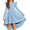 Light Blue, variant on Arshiner Girls Dresses Ruffle Long Sleeve High Low Flowy Swing Casual Party Dresses with Pockets
