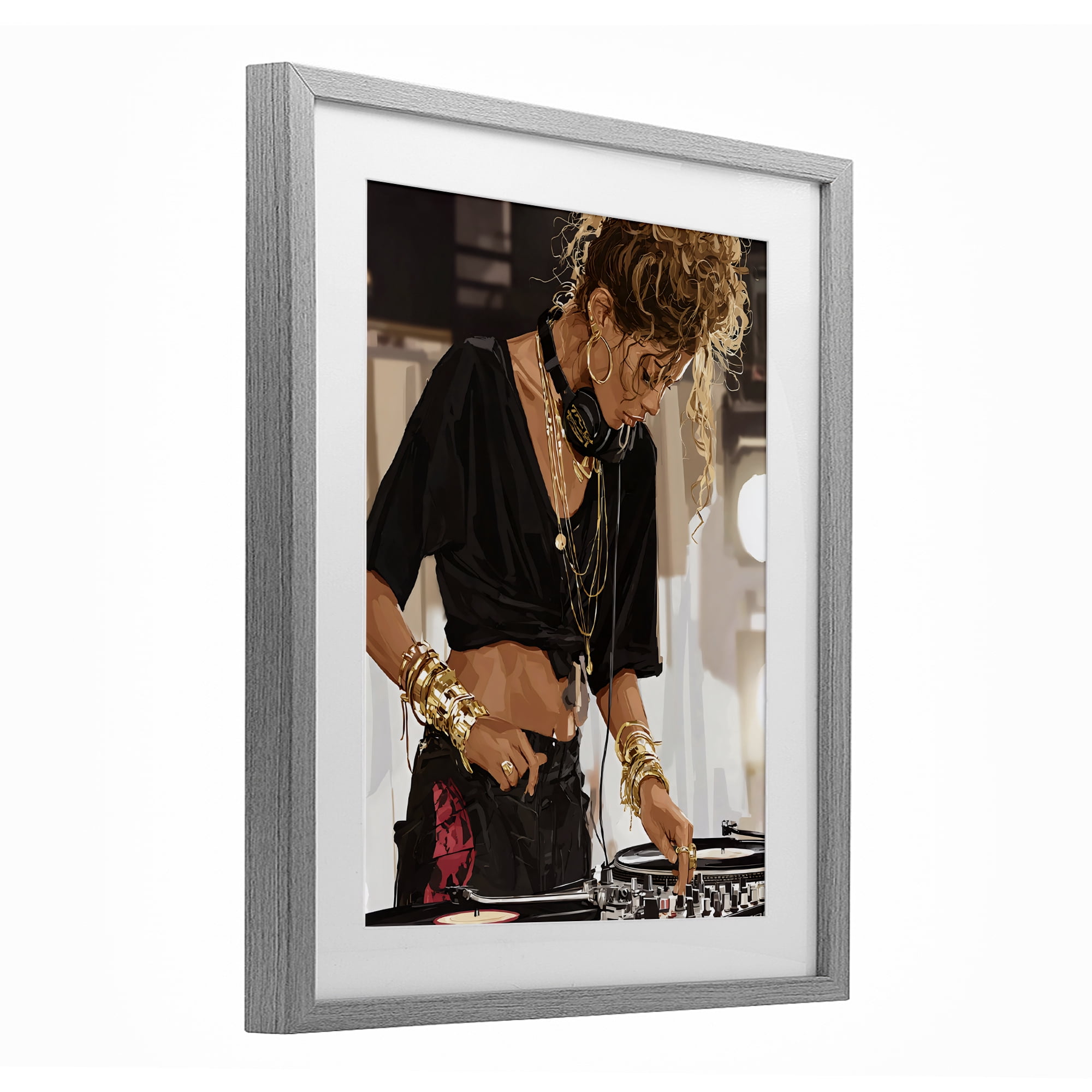Stupell Industries Speaking Through Music DJ Gray Framed Print Under Glass, design by Franklyn Gregory