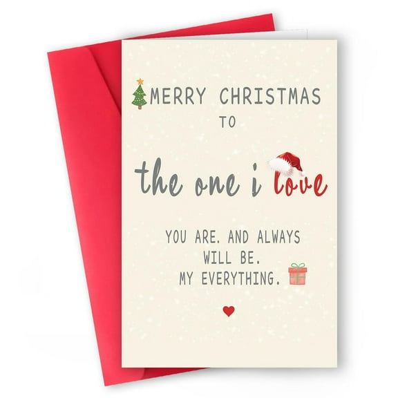 Merry Christmas Card for Loved Ones – Heartfelt Message for Partner, Spouse, or Significant Other – Red Envelope Included, Blank Inside – Perfect Holiday Greeting Card