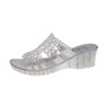 thumbnail image 2 of HOWPAY Wedge Sandals for Women Glitter Clear Open Toe Platform Heels Non Hollow out Slides Summer Beach Casual Comforatable Slippers Beige 36, 2 of 9