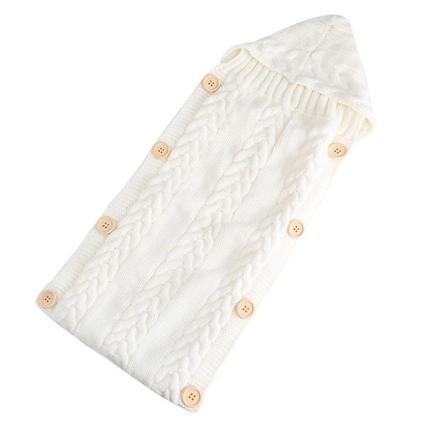 Saco de dormir de lana de punto para bebé de otoño e invierno, saco de dormir con botones, manta para fotografía, carrito de dormir, saco de dormir para fotografía de pañales