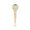 thumbnail image 3 of Angara Natural 0.45 Ct. Emerald with Diamond Halo Ring in 14K Yellow Gold for Women (Ring Size: 3.5), 3 of 10