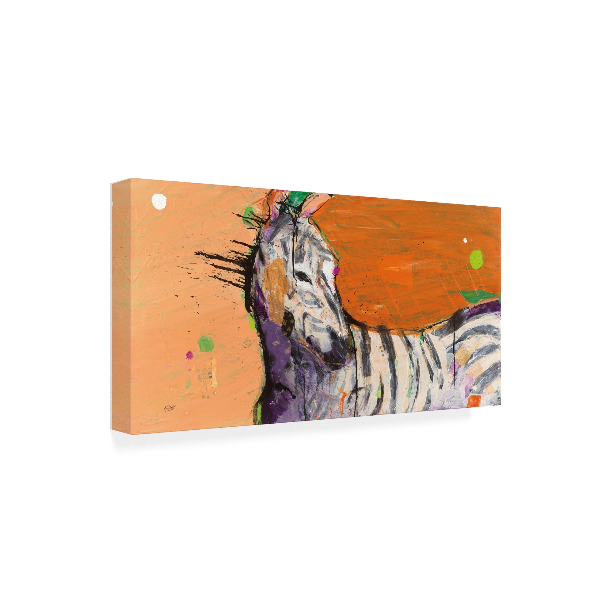 Trademark Fine Art 'Zebra Orange' Canvas Art by Kellie Day