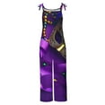 thumbnail image 4 of Awdenio Ladies Sleeveless Romper Dressy Adjustable Straps Mardi Gras Overalls Off-Shoulder Mask Print Cotton Linen Jumpsuit, 4 of 5