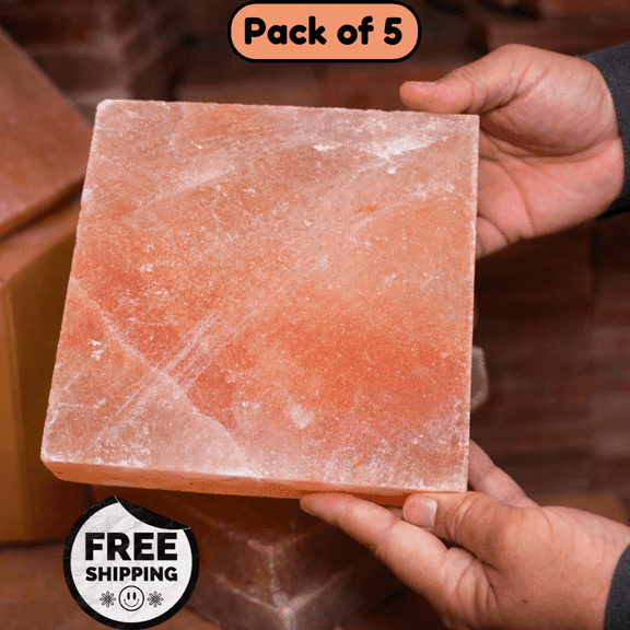 Himalayan Salt Cooking Plate 8" x 8" x 2" | Pack of 5