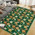 thumbnail image 4 of 10x13 Boho Floral Machine Washable Area Rugs Bedroom Non Slip Low Pile Indoor Carpet for Nursery Playroom Living Room Green, 4 of 8