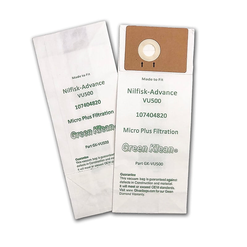 Green Klean Replacement Vacuum Bags Fits Advance VU500 12" & 15