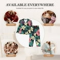 thumbnail image 7 of Lsque Green Tropical Leaves Pattern Long Sleeve Pajama Set for Women - Soft 2-Piece Sleepwear and Loungewear Set with Pockets, Comfy Nightwear-Large, 7 of 7