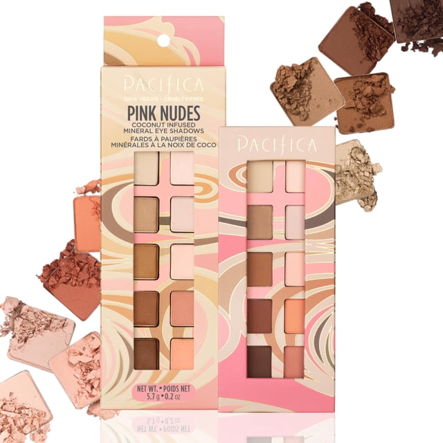 Pacifica Beauty Sombra de ojos de 10 pozos, Beachy Punk, 0.2 onzas, Pink Nudes, 5,91 ml