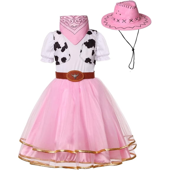 Cowgirl Costume for Halloween Party Dress Up with Cowboy Hat