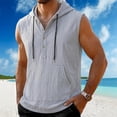 thumbnail image 7 of Noric Men's Sleeveless Hooded Tank Top Button Front Muscle Tee with Big Pocket Casual Gym Hoodie Vest for Summer, 7 of 7