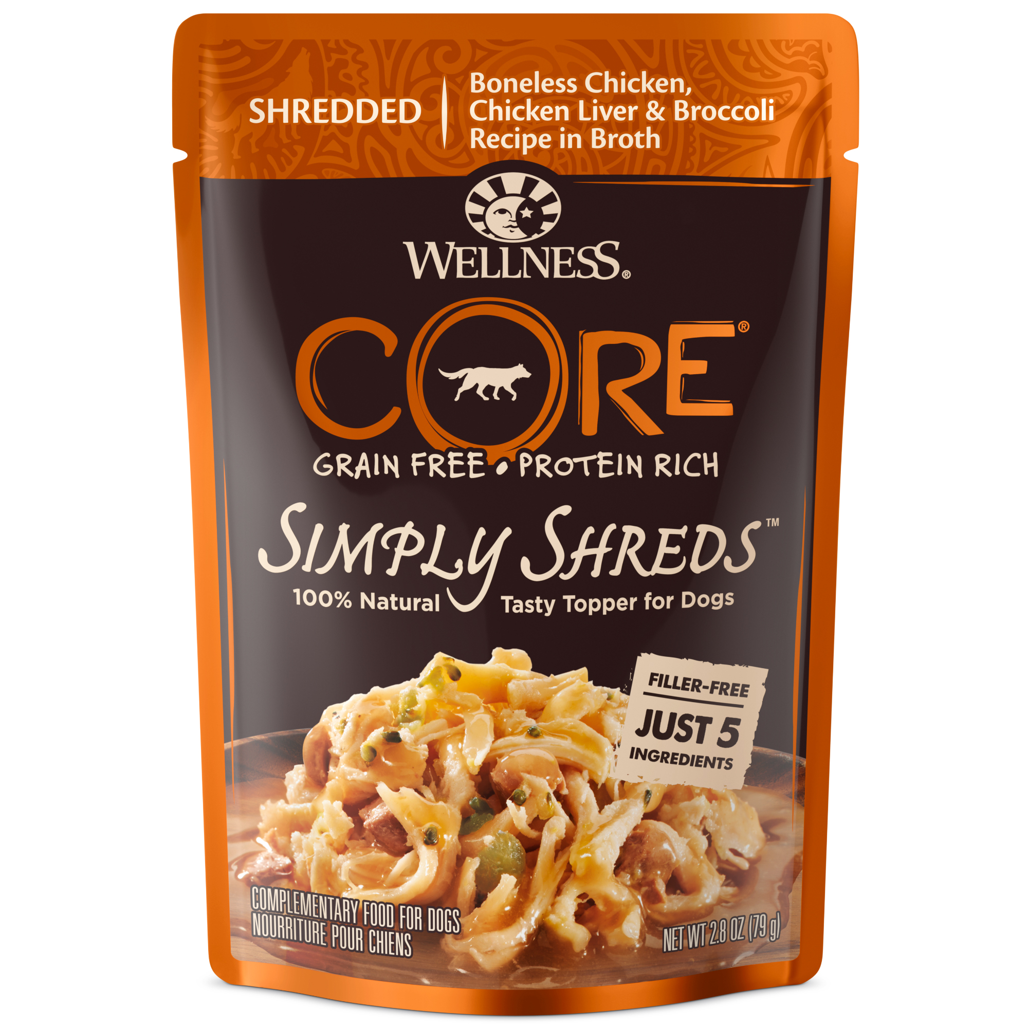 Wellness CORE Simply Shreds Natural Grain Free Wet Dog Food Mixer or