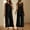 Black, variant on BLTIBY 2 Piece Sets for Women Summer 2025 Solid Color Loose Hollow Out Back Sleeveless Round Neck Shirts Wide Leg Pant Matching Set Vacation Outfits Black XXL