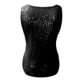 thumbnail image 5 of JGNGSHN Womens Sequin Tops Glitter SleevelessCasual Fashion V Neck Tank Top Sparkly Club Party Vest Black XL, 5 of 6