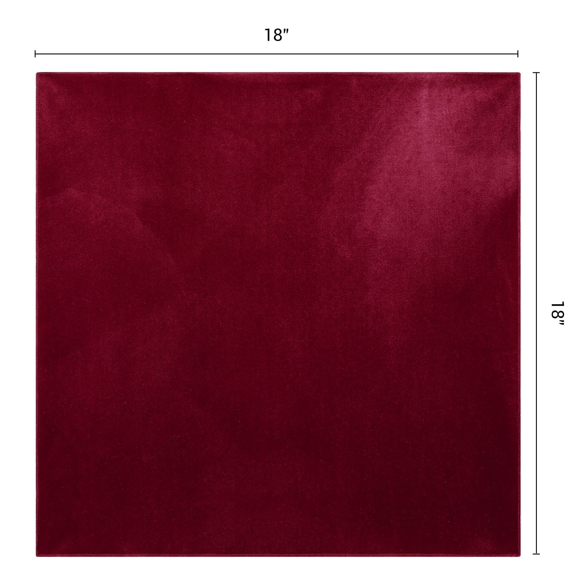 Unique Bargains 12 Pack Soft Durable Velvet Cloth Napkins for Parties Burgundy 18"x18"