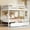 White + Rubber Wood + Bedroom, variant on [Luckynote]Twin Over Twin Rubber Wood Bunk Bed with 2 Drawers, Convertible into 2 Twin Beds, Twin Size Bunk Bed with Ladder and Safety Guardrails ,Grey
