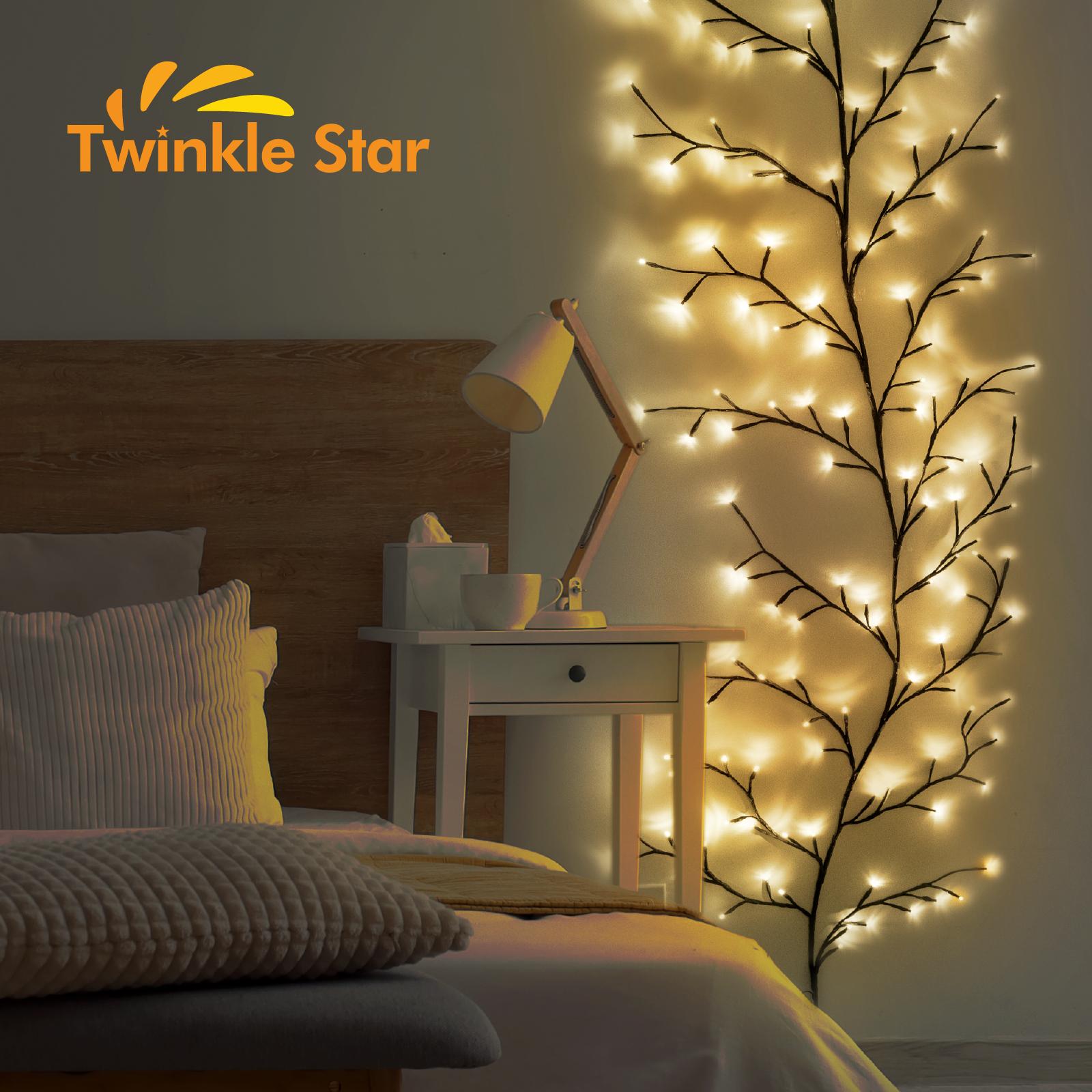 Twinkle Star 144 LED, 18 Branches Enchanted Willow Vine Lights, 7.5ft Plug-in Lights for Walls Bedroom Home Decor, 1 Pack
