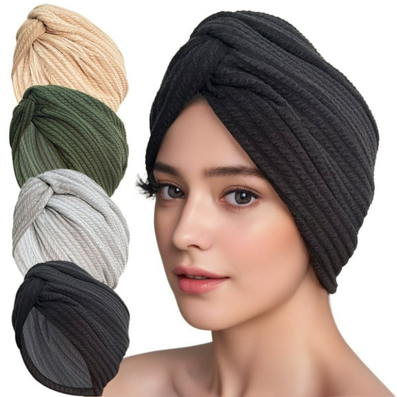 Dalrosia Women's Turban Headscarf Cap Stretch Twisted Pleated Fashion Braided Head Wrap Chemo Sleep Head Beanie Cover