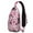 Halloween Pink Spooky, variant on Sling Backpack,Halloween Happy Halloween Icons Crossbody Bag with Water Bottle Holder,Waterproof Sling Bag for Men/Women with Chest Phone Holder for Hiking,Travel