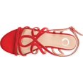 thumbnail image 5 of Women's Journee Collection Honey Flat Strappy Sandal Red Faux Suede 8 M, 5 of 6
