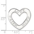 thumbnail image 2 of Pendentif en Forme de Cœur en Argent Sterling 925 Foi, Espoir et Amour, 2 of 2