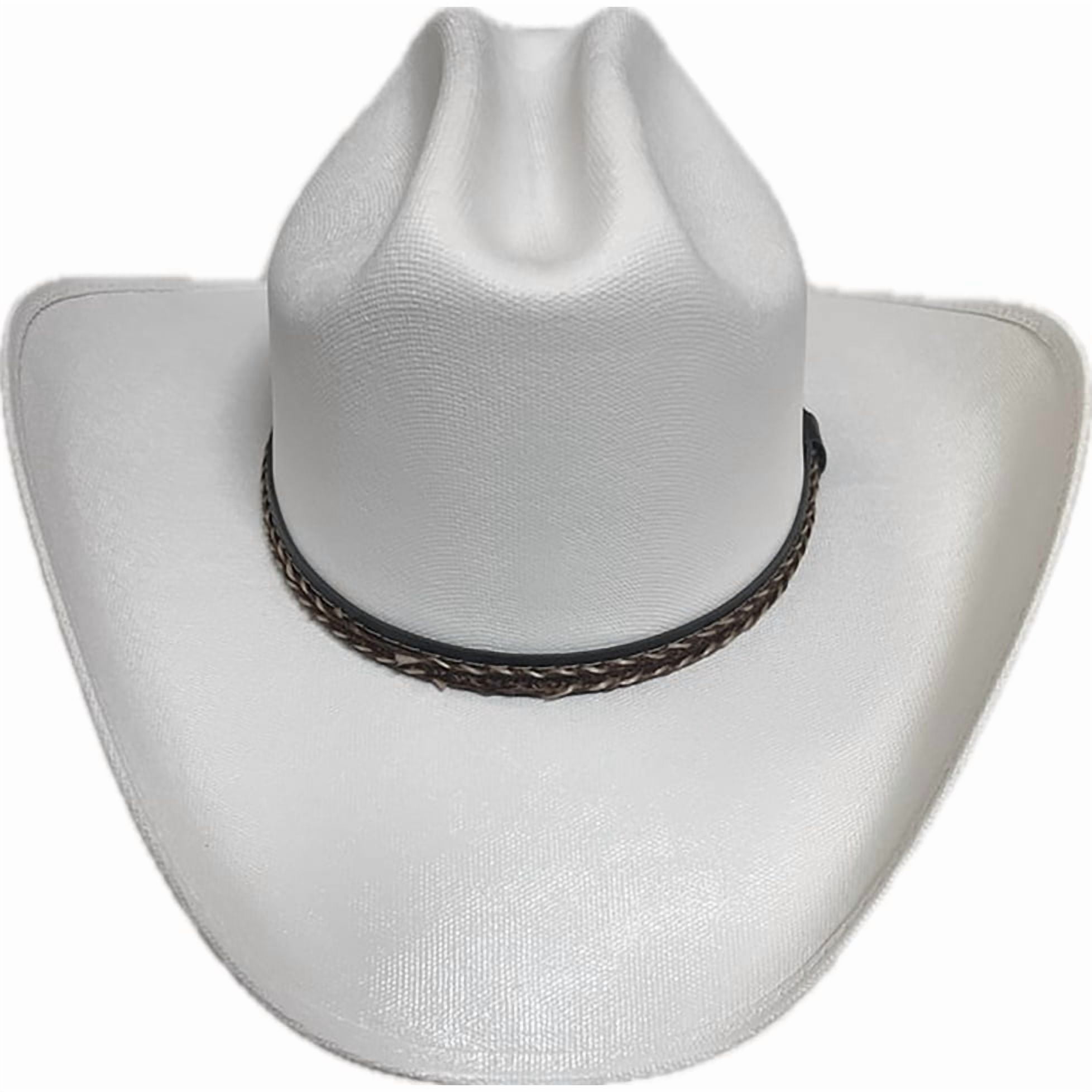 Men And Women White Western Cowboy Hat with Braided Band Classic Rodeo Style Sun Hat for Outdoor Festival Available