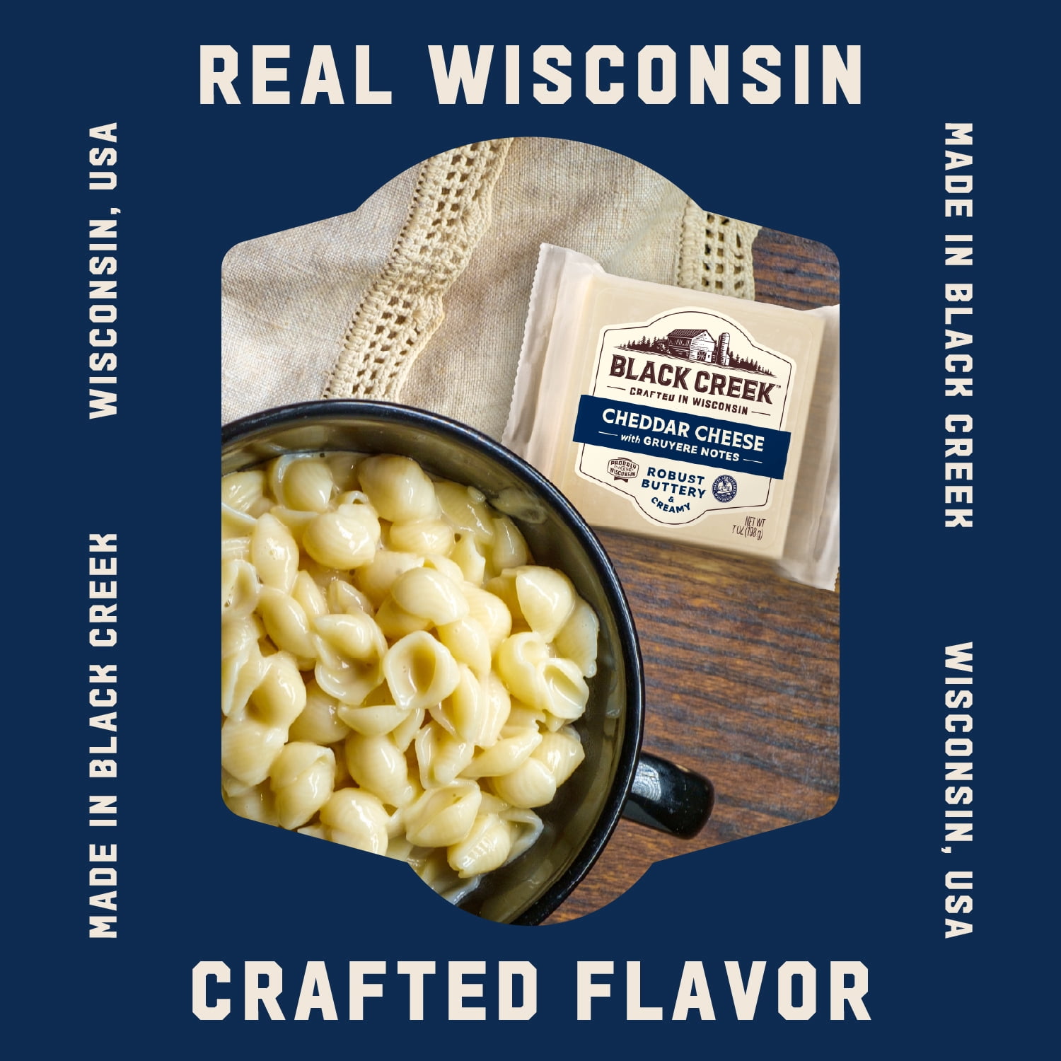 Black Creek® Cheddar Cheese with Gruyere Notes 7 oz Square