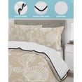 thumbnail image 4 of Quilts Twin Size Bedding Set, Brown Beige Coastal Lightweight Quilted Comforter, Nautical Coral Starfish Shell Seahorse Ocean Soft Bedspread Coverlet with Pillow Covers for All Season, 68" x 86", 4 of 7