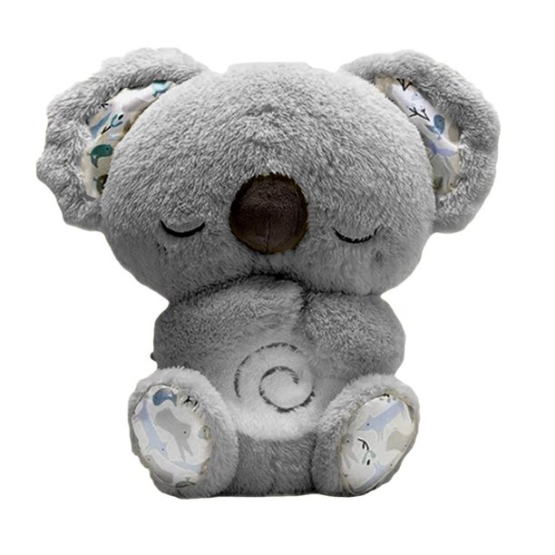 Peluche Koala para dormir - Música y luces, material suave, 10 canciones de cuna, 4 modos, diseño biomimético, gris/rosa/gris claro/marrón, 28 cm/11 pulgadas