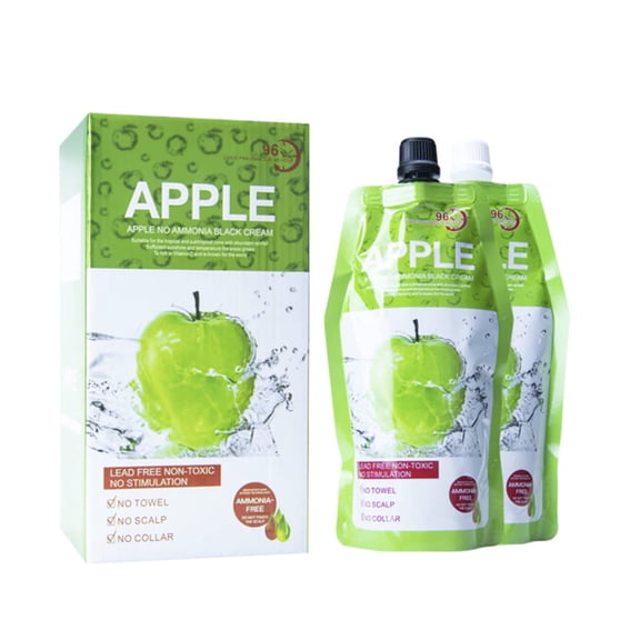 Maani Essence MOKERU Black Hair Dye Cream 500ml*2/Pack, Ammonia Free, Instant Hair Dye, 100% Gray Hair Coverage, Apple Hair Color, Black Hair Dye Shampoo for Men