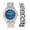 MarbleBlue-Silver, variant on Mens Silver Big Rocks with Roman Numerals Fully Iced Out Colorful Dial Watch - ST10327 RN Single (ST10357 Silver Camo)