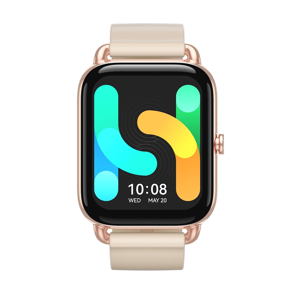 Haylou Digital Display Smart Watch IP68 Waterproof Silicone Strap Heartrate Sports Bluetooth compatible 5.1 Wristwatch Gift Champagne