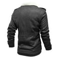 thumbnail image 3 of JXMVOJ Men's Quilted Jacket Water Resistant Bomber Jackets Warm Winter Coats Solid Color Zipper Pockets Long Sleeve Outwear, 3 of 3