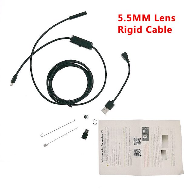 Cámara endoscópica impermeable IP67 para teléfono y PC, boroscopio de inspección Flexible, ajustable, USB, Android, 7,0/5,5 MM, 6 led