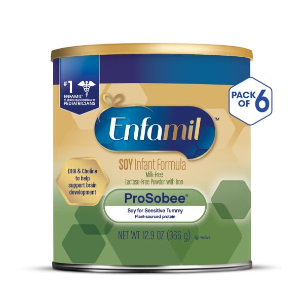 Enfamil ProSobee Soy Baby Formula Powder, Lactose Free 6 Cans (12.9
