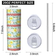 thumbnail image 3 of Pioneer Flower Floral Print Pattern 20oz Skinny Tumbler with Straw & Lid, Double Wall Vacuum Insulated Cup, Leak-Proof, Cup Holder Friendly, Hot 6H Cold 12H, 3 of 6